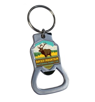 Rocky Mountains Emblem Bottle Opener Key Ring | American Made