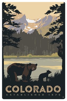 Sprague Lake Bears CO Magnetic PC | themed magnet postcard