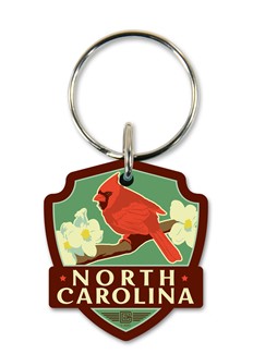 NC Emblem Wooden Key Ring | American Made