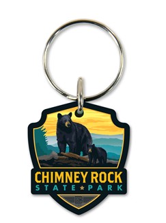 "Chimney Rock State Park" Emblem Wooden Key Ring | American Made