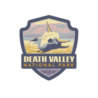 Death Valley NP Cow Skull Emblem Sticker