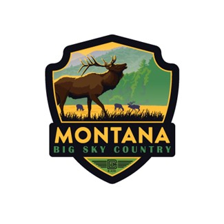 MT Big Sky Country Elk Emblem Sticker | Made in the USA