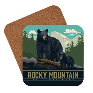 Wildlife Black Bears RMNP Coaster | American Made Coaster