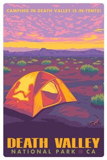 Death Valley NP Camping Magnetic PC | themed magnet postcard