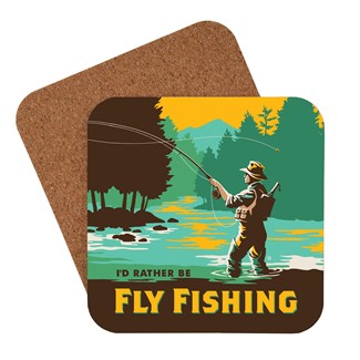 I'd Rather Be Fly Fishing Coaster | American Made Coaster