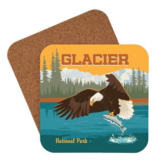 Glacier National Park Eagle & Salmon Coaster | American made coaster