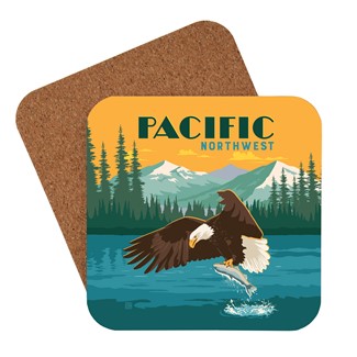 Pacific North West Eagle & Salmon Coaster | American made coaster