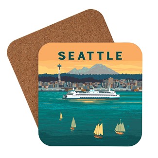 Seattle Ferry Boats Coaster | American Made Coaster