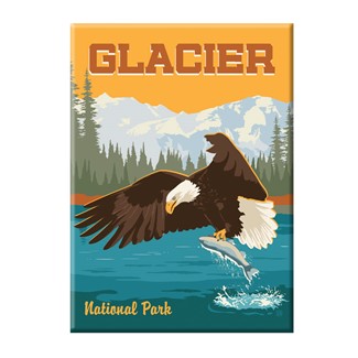 Glacier National Park Eagle & Salmon Magnet | American Made