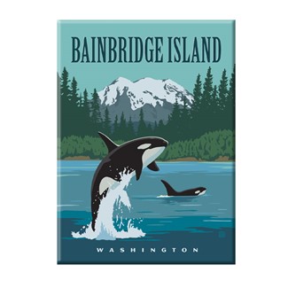 Bainbridge Island Washington State Orca Magnet | American Made Magnet