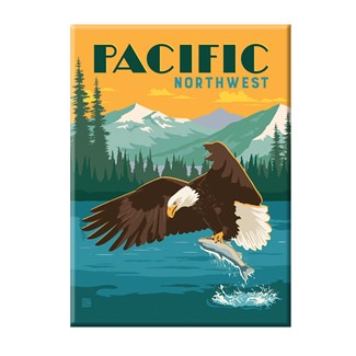 Pacific North West Eagle & Salmon Magnet | American Made Magnet