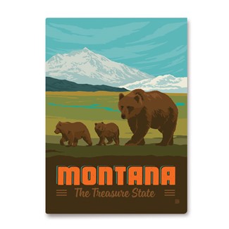 Montana Mama Bear & Cubs Magnet | American Made Magnet