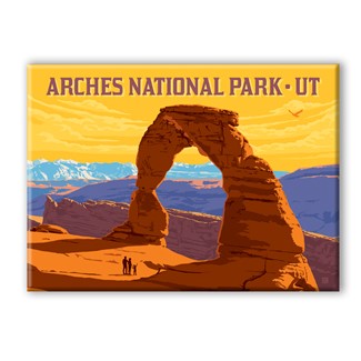 Arches NP Delicate Arch Sunset Horizontal Magne | National Park themed magnets