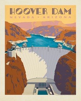 Hoover Dam Nevada Arizona 8" x 10" Print
