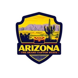 Arizona Cactus Emblem Sticker | Made in the USA
