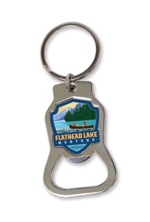 Flathead Lake MT Emblem Bottle Opener Key Ring | American Made