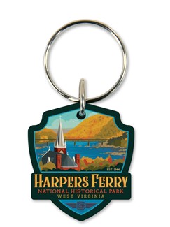 Harpers Ferry West Virginia Emblem Wooden Key Ring | American Made