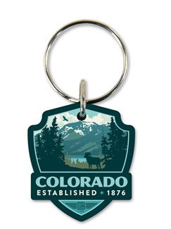 Colorado It's Our Nature Emblem Wooden Key Ring