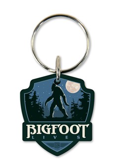Bigfoot Lives Emblem Wooden Key Ring | American Made