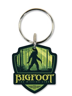 Bigfoot Emblem Wooden Key Ring | American Made