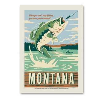 Montana Gone Fishing Vert Sticker | Vertical Sticker