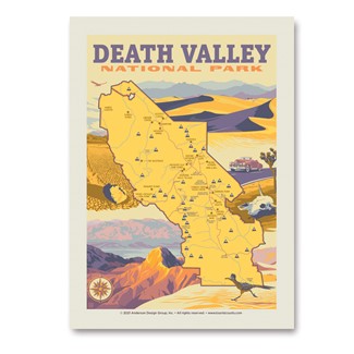 Death Valley National Park Map Vert Sticker | Vertical Sticker