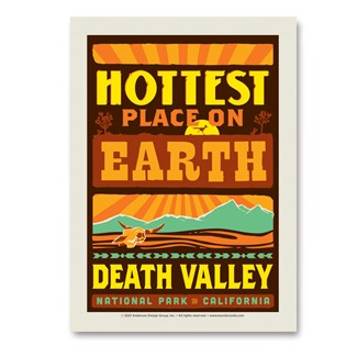 Death Valley NP Hottest Place on Earth Brown Vert Sticker | Vertical Sticker