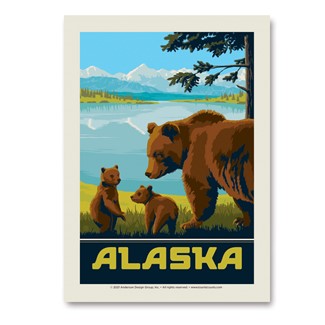 Alaska Wildlife Bears Vert Sticker | Vertical Sticker