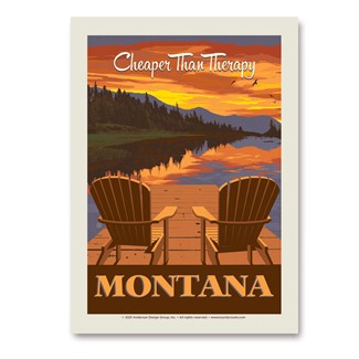 Montana Cheaper than Therapy Vert Sticker | Vertical Sticker