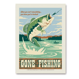 Gone Fishing Vertical Sticker | Vertical Sticker