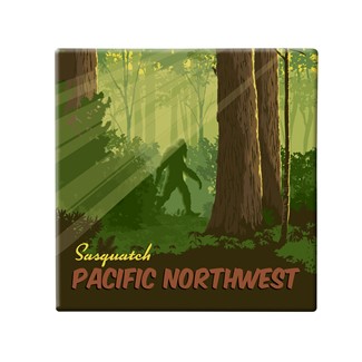 Sasquatch PNW Square Magnet | Metal Magnet