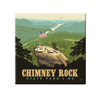 Chimney Rock State Park North Carolina Square Magnet | Metal Magnet