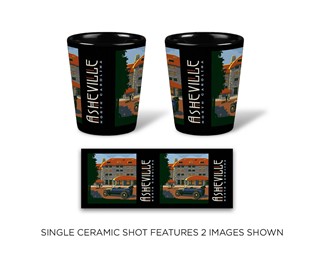 Asheville North Carolina Ceramic Shot Glass