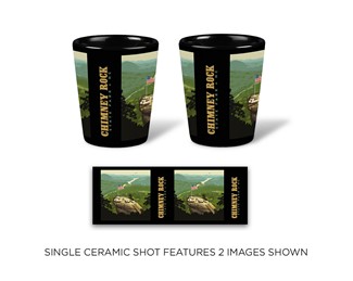 Chimney Rock State Park NC Ceramic Shot Glass | Printed in the USA