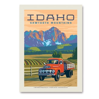Idaho Sawtooth Mountains Vert Sticker | Made in the USA