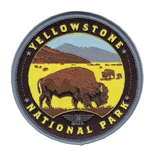 Yellowstone NP Bison Herd Woven Patch | Woven Patch