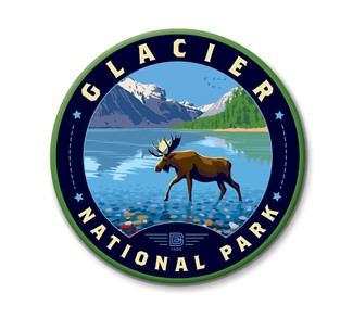 Glacier NP Moose Circle Magnet | Circle Magnets