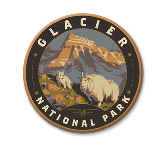 Glacier NP Mama Goat Circle Magnet | Circle Magnets