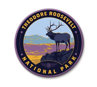 Theodore Roosevelt NP Elk Circle Magnet | Circle Magnets