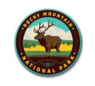 Rocky Mountain NP Longs Peak Circle Magnet | Circle Magnets