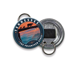 Tennessee Volunteer State Circle Bottle Opener Key Ring | American Made