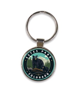 Estes Park CO Bear Family Circle Dome Key Ring