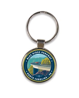 BRP Linn Cove Viaduct Circle Dome Key Ring | American Made