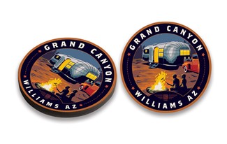 GC Railway Trailer Blazer Circle Wooden Magnet | American Made