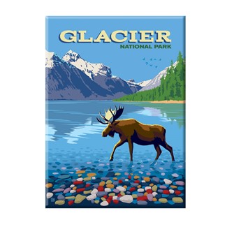 Glacier NP Moose Metal Magnet | Made in the USA