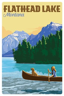 Flathead Lake, MT Magnetic Postcard