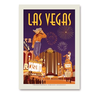 Las Vegas Retro Street View Vert Sticker | Vertical Sticker