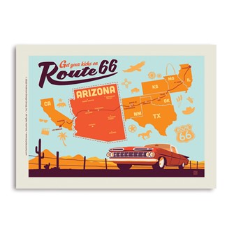 Route 66 Map AZ  | Made in the USA