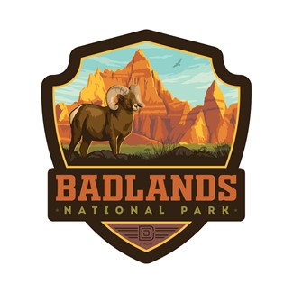 Badlands NP Vulture Peak Emblem Sticker l Emblem Sticker