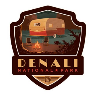 Denali NP Camping Nature Lovers Vinyl Magnet